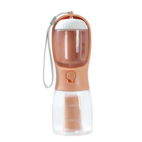 Dog Water Cup Drinking Food Garbage Bag Three-in-one Portable Small Multi-functional Pet Cups Pets Supplies (Option: 300ml Garbage Bag-Orange Pink)