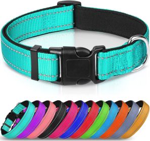Reflective Dog Collar; Soft Neoprene Padded Breathable Nylon Pet Collar Adjustable for Medium Dogs (Color: gray, size: Large (Pack of 1))